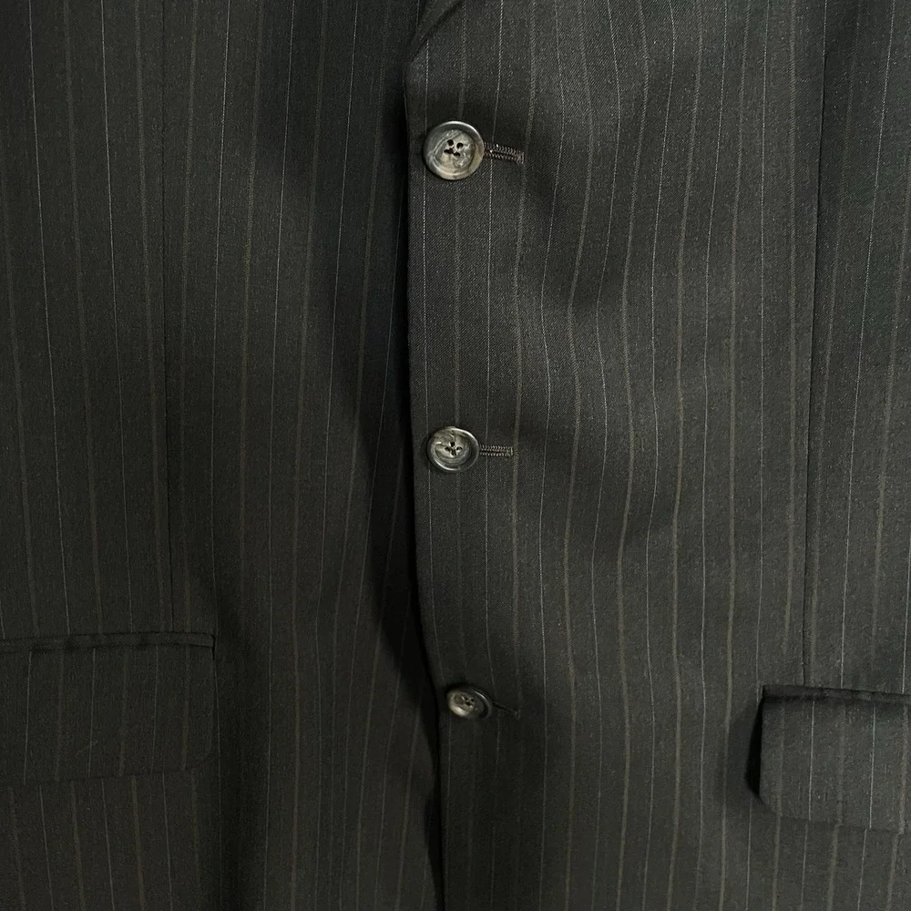Vintage Burberry Brown Wool Long Sleeve Single-Breasted Mens Blazer Size 44 L